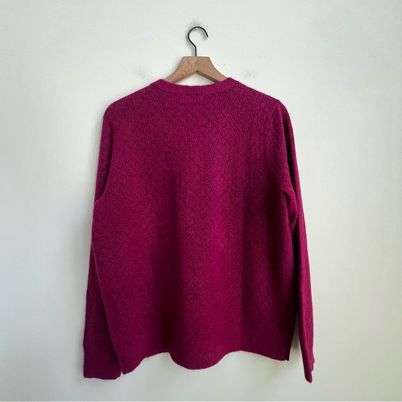 New LOFT Pointelle Fine Knit Long Sleeve Henley Pullover Sweater XL Feminine - Picture 10 of 12